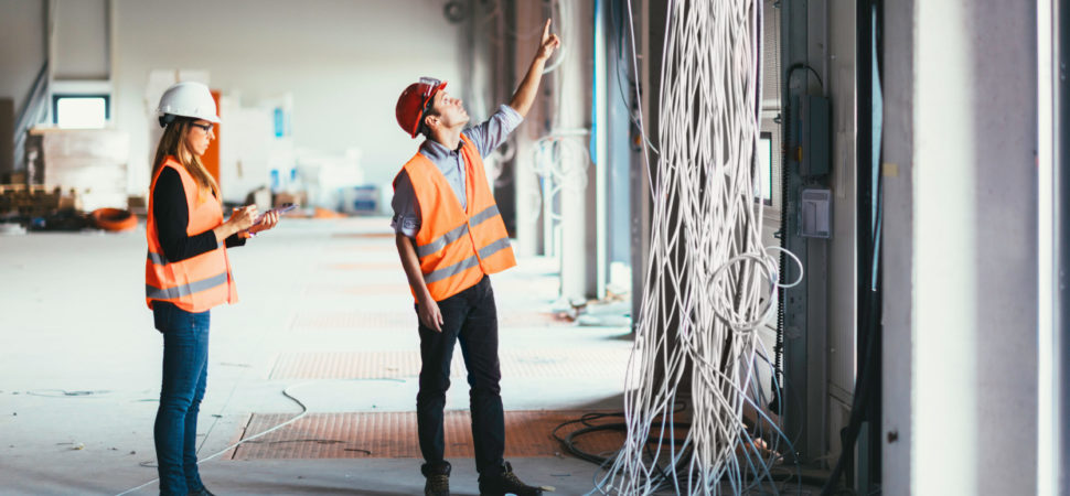 Maintenance Engineers checking cables Maintenance Engineers checking cables